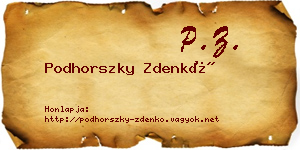 Podhorszky Zdenkó névjegykártya
